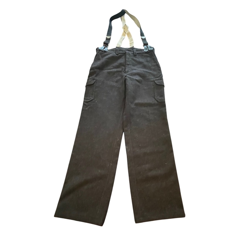 Filson 14010 Mackinaw Wool Cargo Pants Charcoal Grey Mens 36 With Suspenders USA